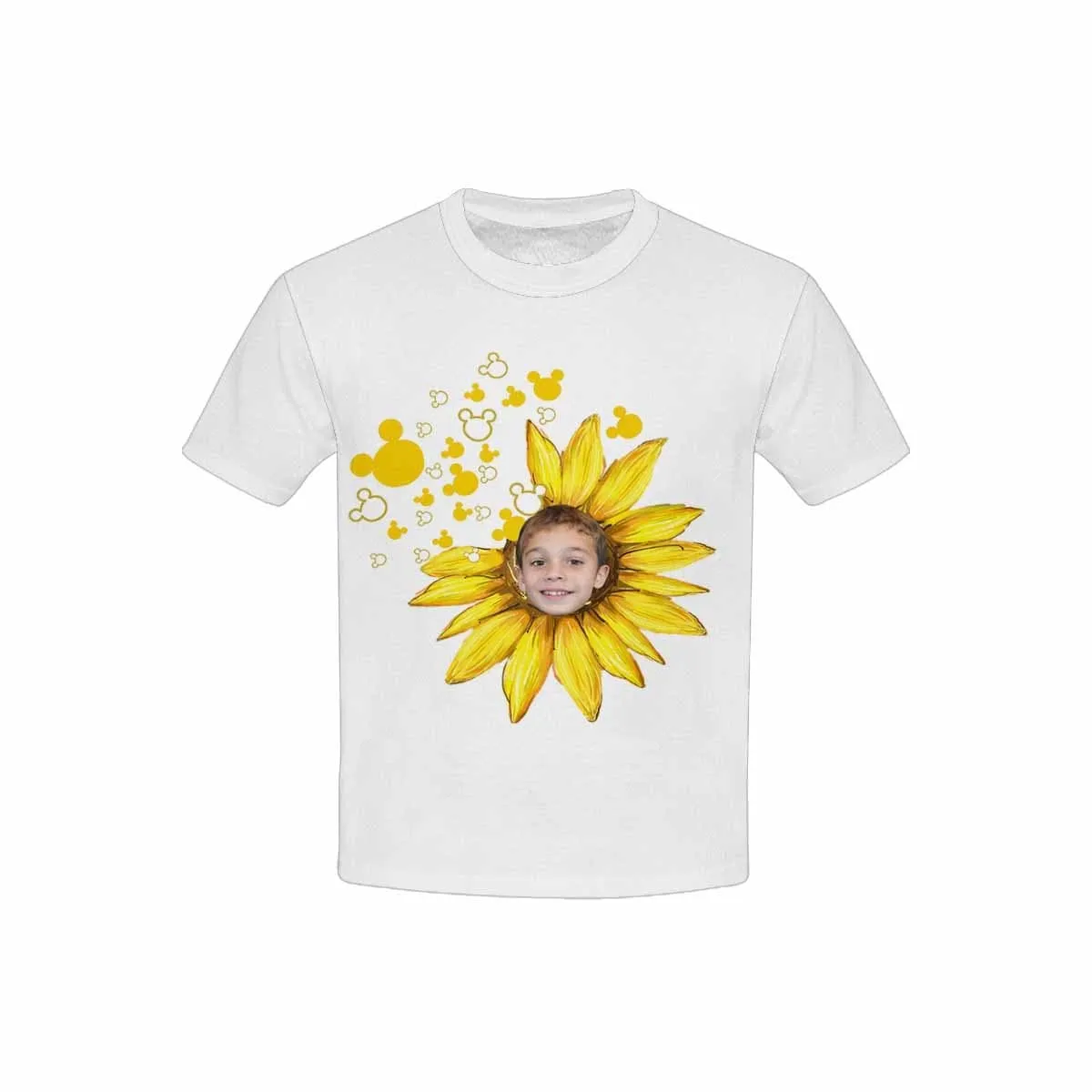 #6-15Y Custom Face Sunflower Kid's All Over Print T-shirt