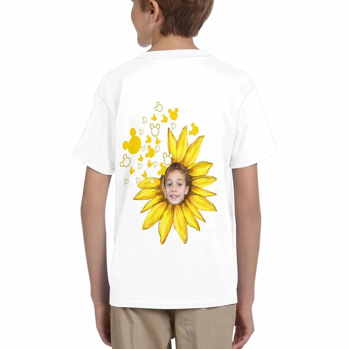 #6-15Y Custom Face Sunflower Kid's All Over Print T-shirt