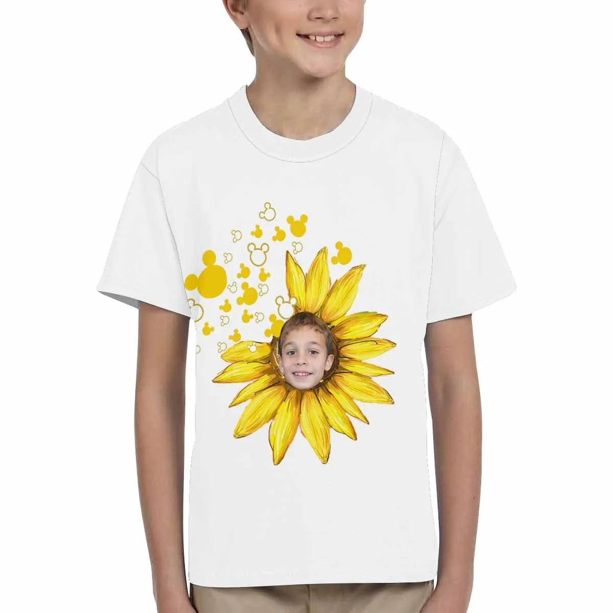 #6-15Y Custom Face Sunflower Kid's All Over Print T-shirt