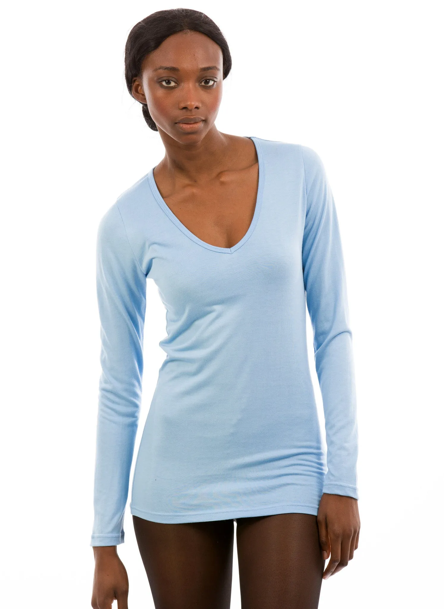 70% Bamboo Women's Long Sleeve V-Neck