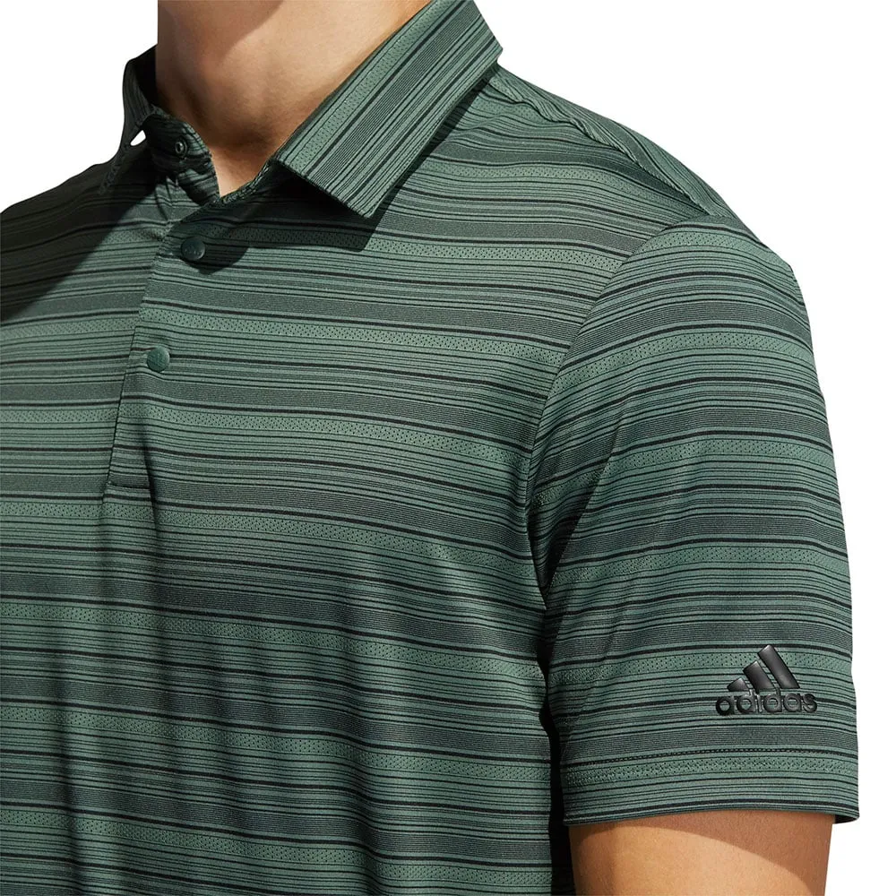 adidas Heather Snap Polo Shirt - Green Oxide/Black