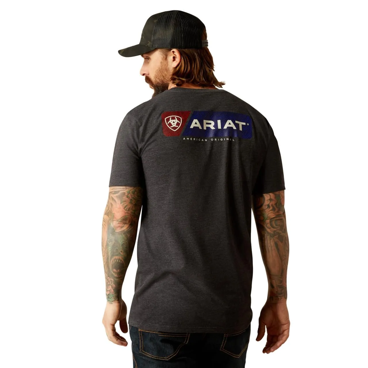 Ariat Men's Original Lines T-Shirt, Charcoal Heather