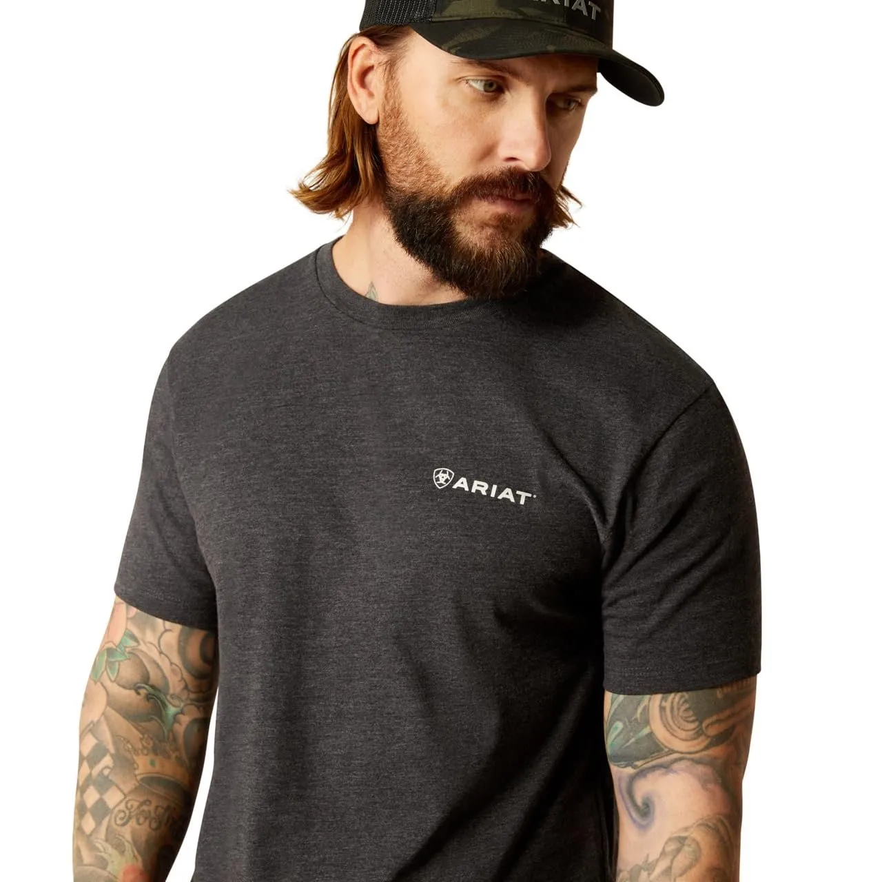 Ariat Men's Original Lines T-Shirt, Charcoal Heather