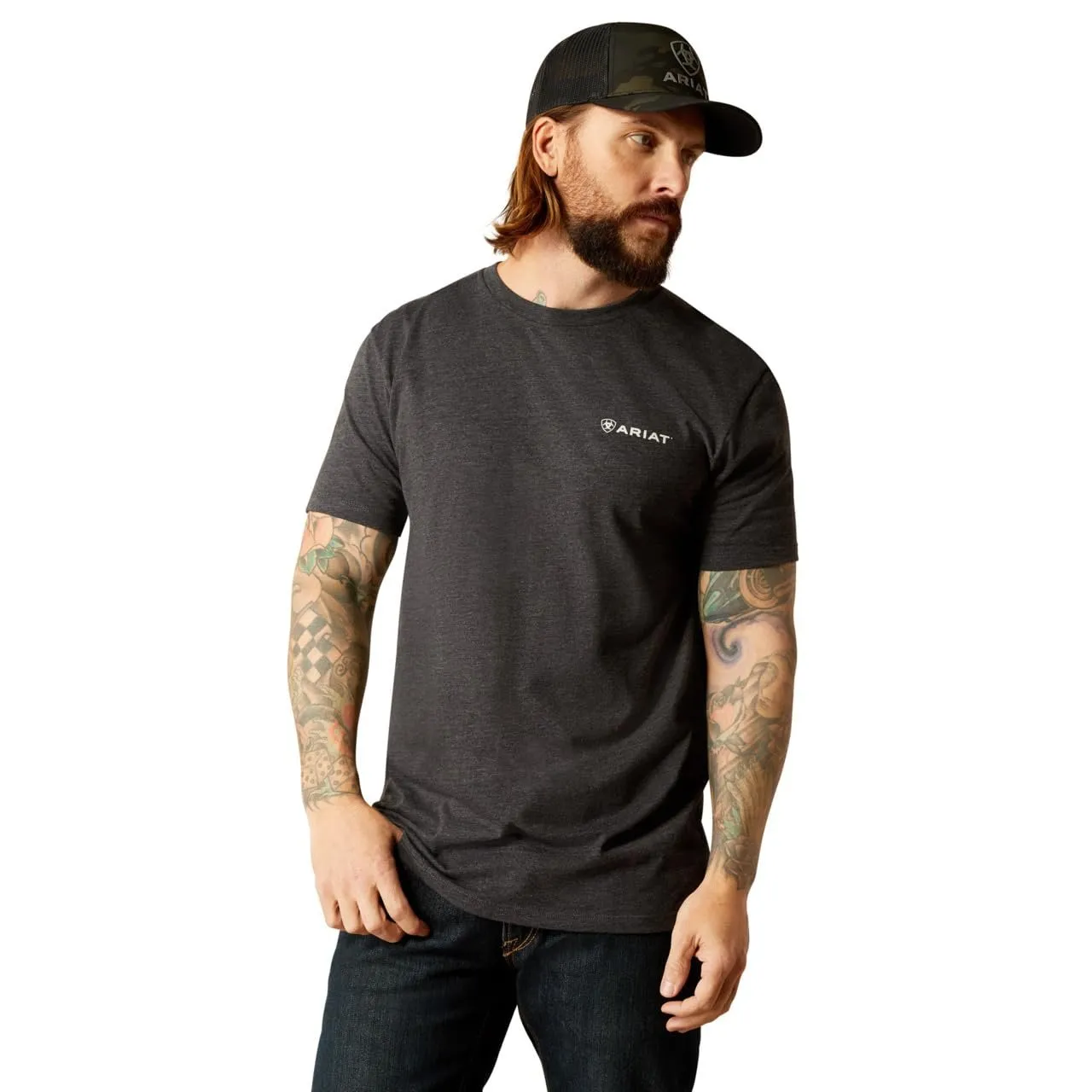 Ariat Men's Original Lines T-Shirt, Charcoal Heather