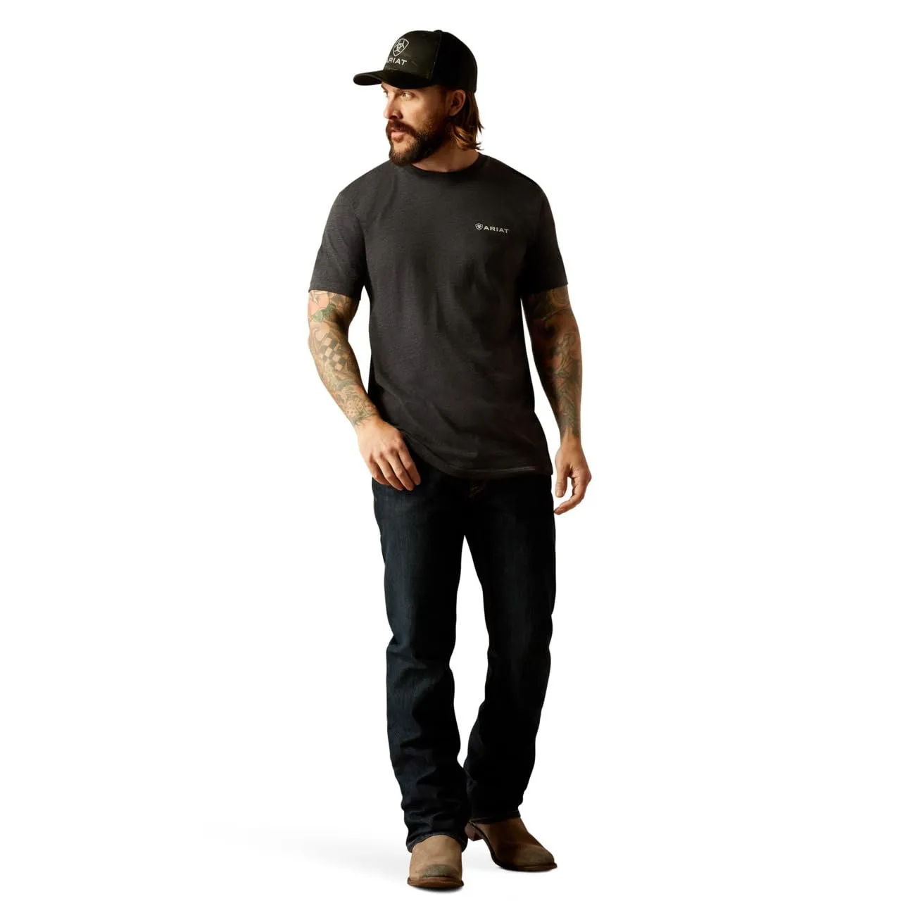 Ariat Men's Original Lines T-Shirt, Charcoal Heather