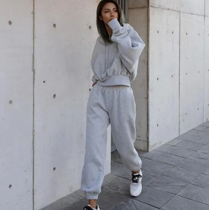 Autumn And Winter Women's Casual Hoodie Joggers Suit