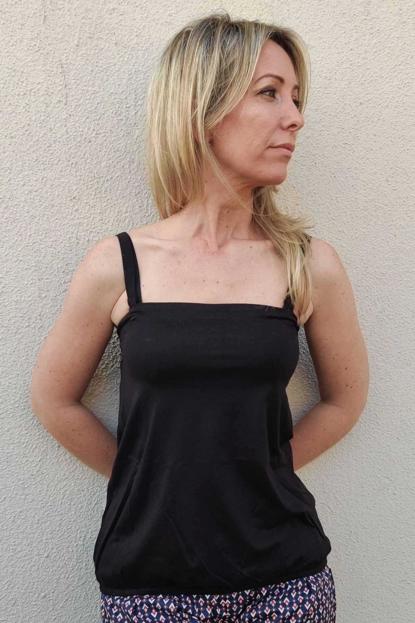 Black Solid Bustier Top with Removable Straps