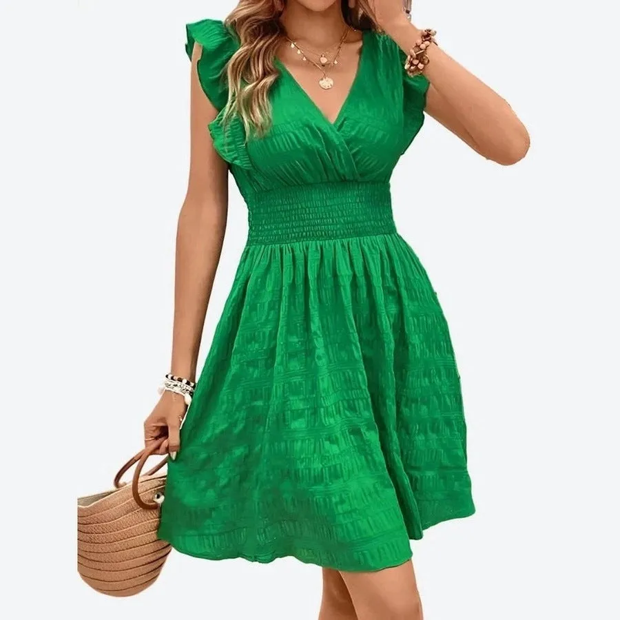 Charming Ruffle Sleeve Mini Dresses