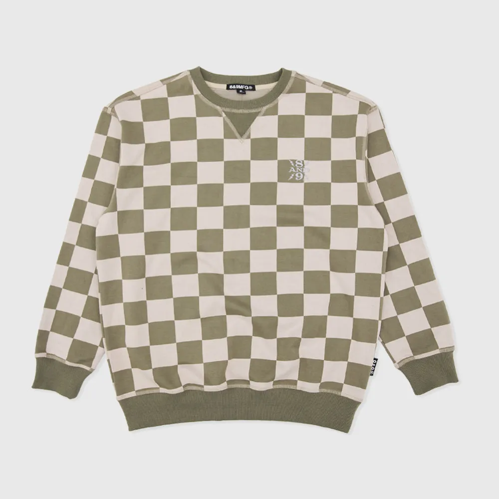 Checks Crewneck Sweatshirt Checkered Cream