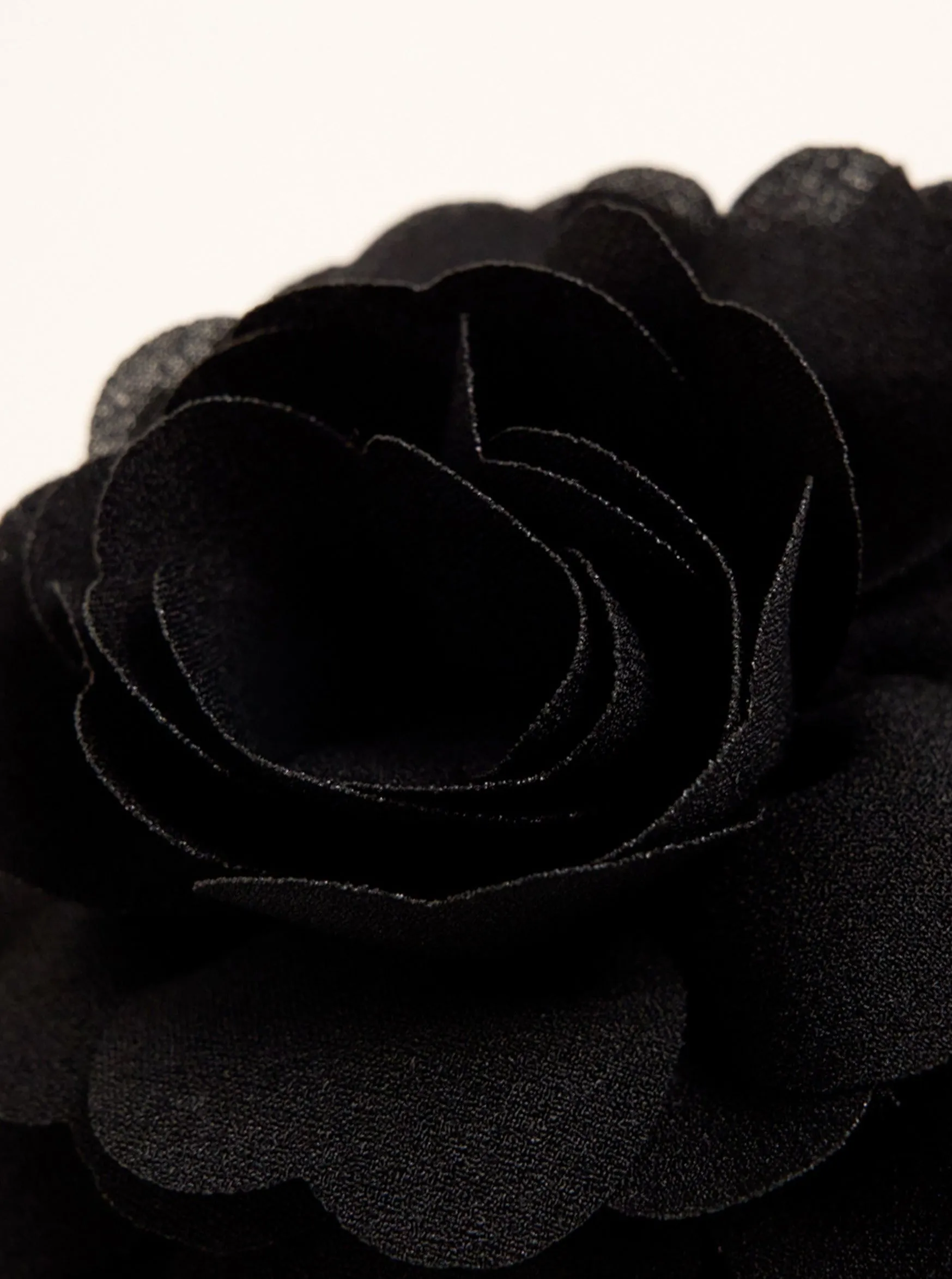 Chiffon Flower Hair Clip in Black