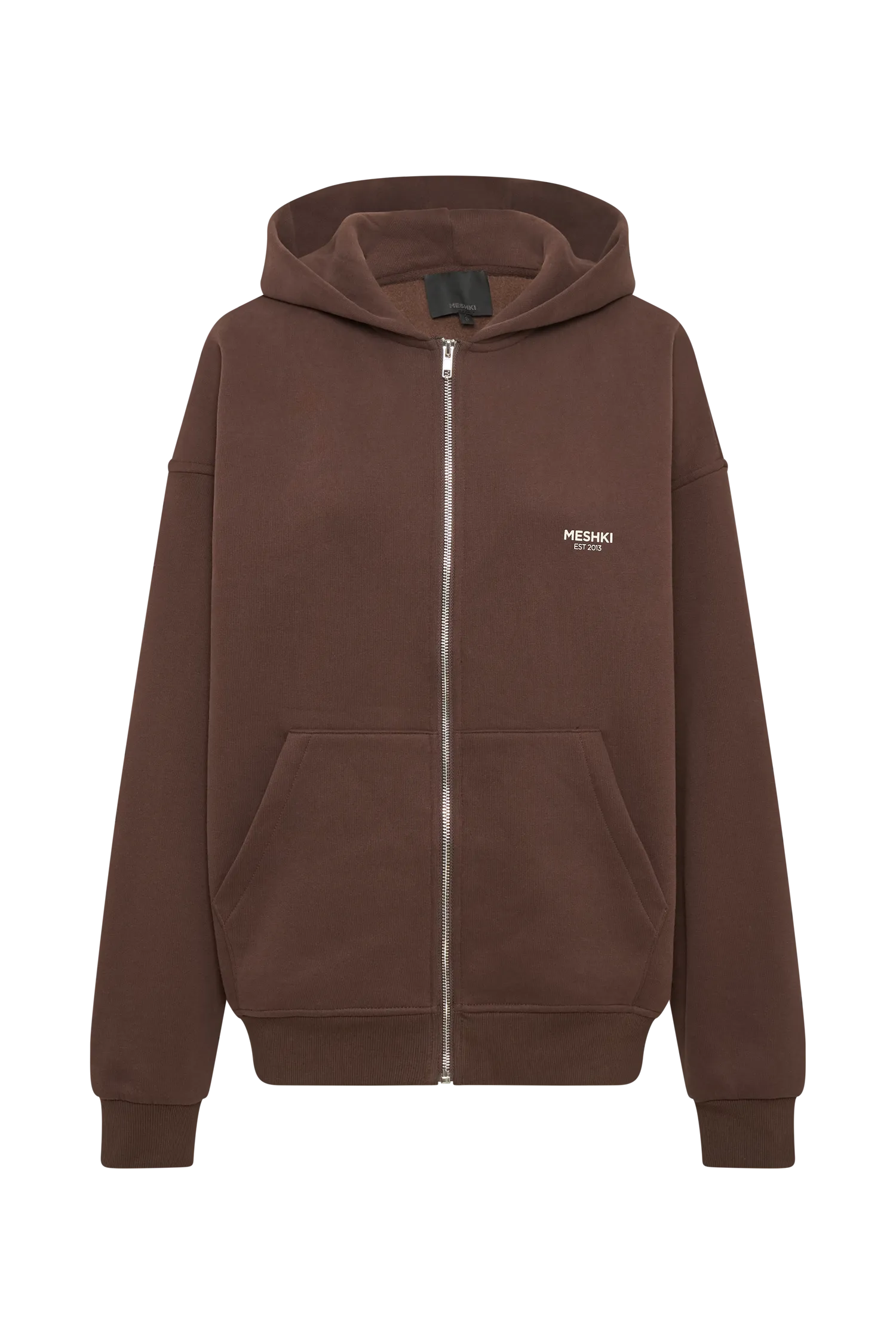 Corrie Unisex Zip Through Hoodie - Dark Chocolate