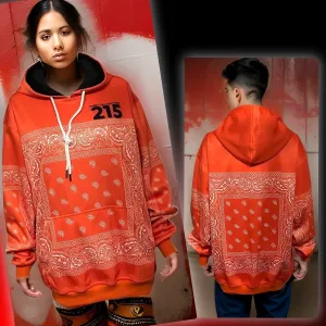 ^ECM^ ORANGE BANDANA PULLOVER HOODIES (FLEECY SOFT LINED)