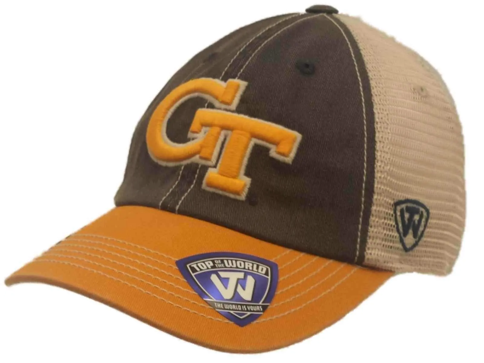 Georgia Tech Yellow Jackets TOW Gray Yellow Offroad Adjust Snap Mesh Hat Cap