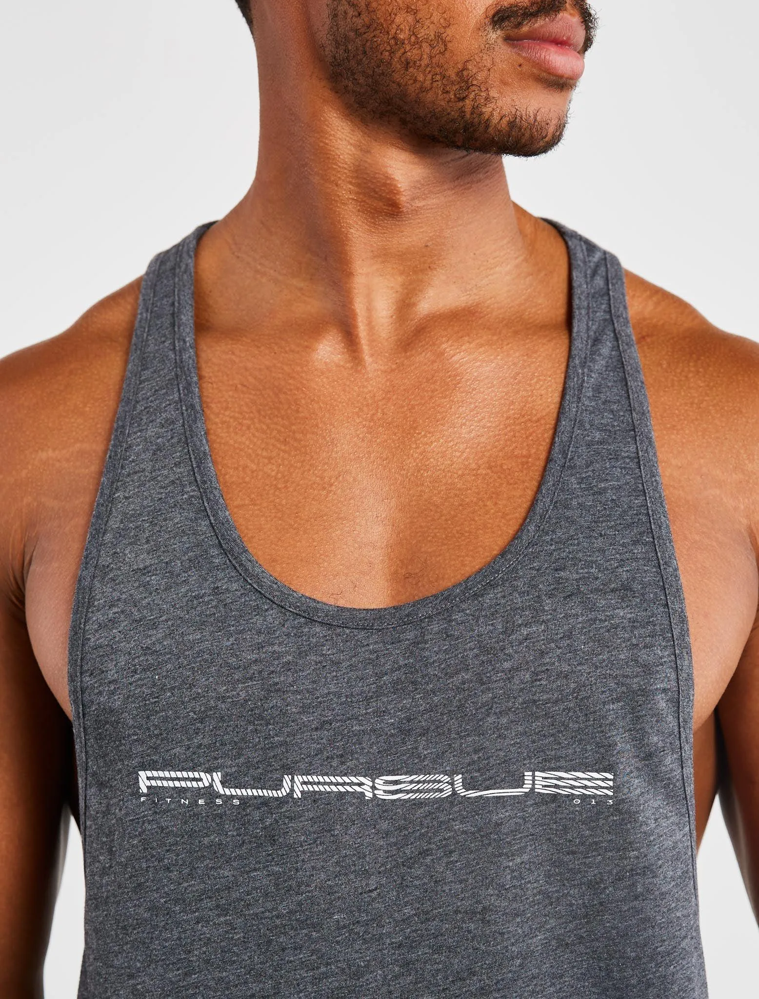 Graphic Stringer Vest - Charcoal Marl