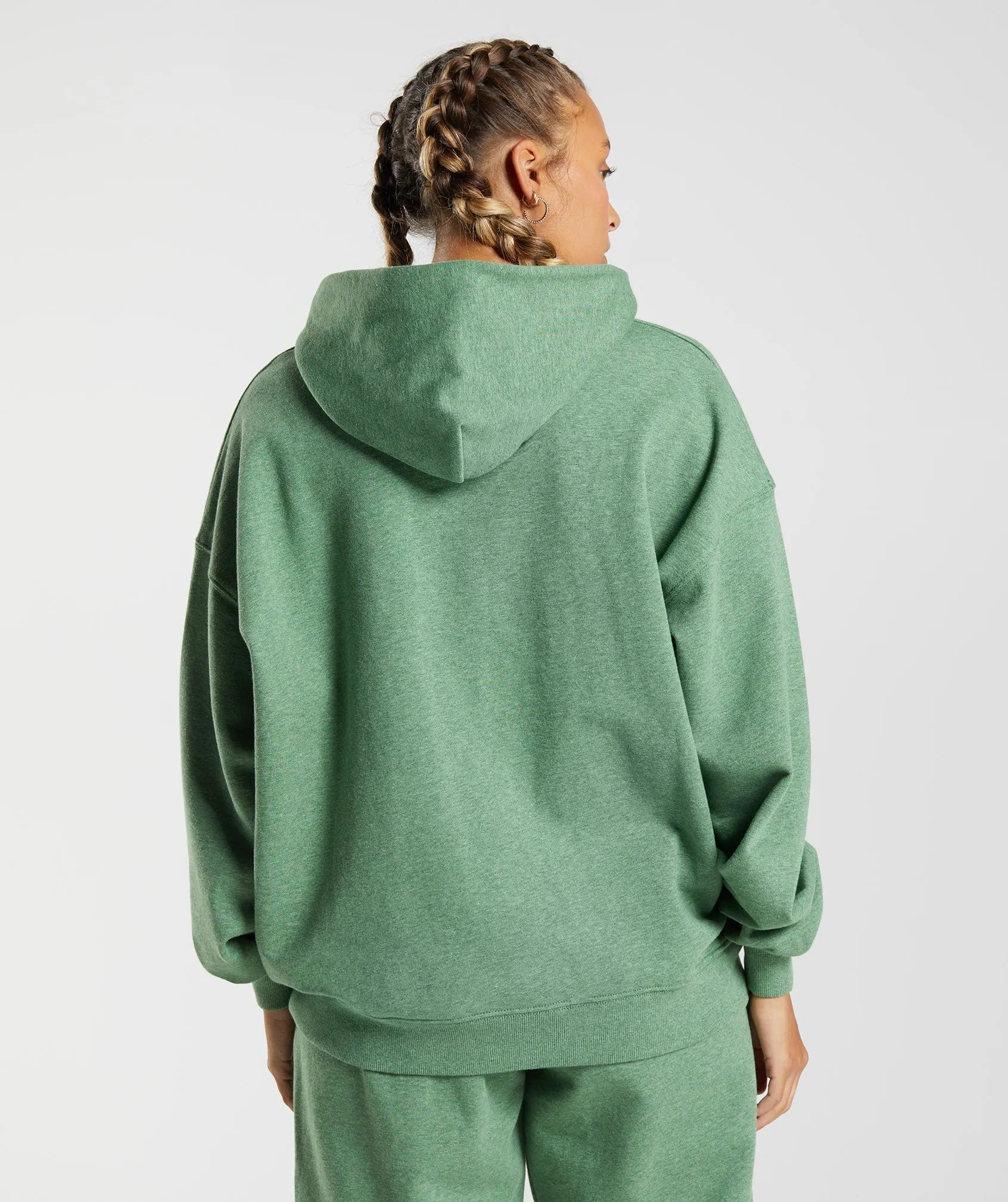 Gymshark Rest Day Sweats Hoodie - Crocodile Green Marl