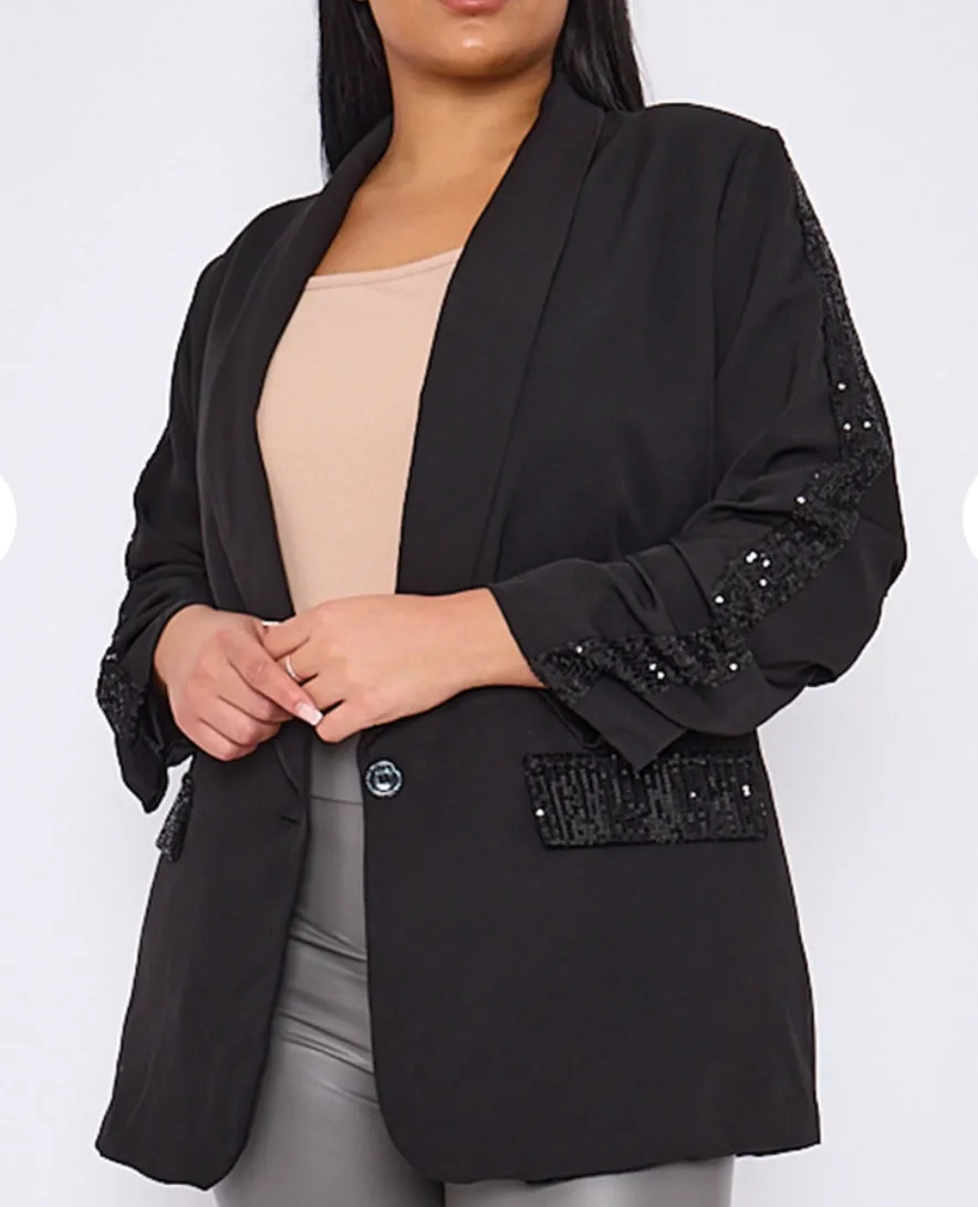 ISLA Sequin Curve Blazer