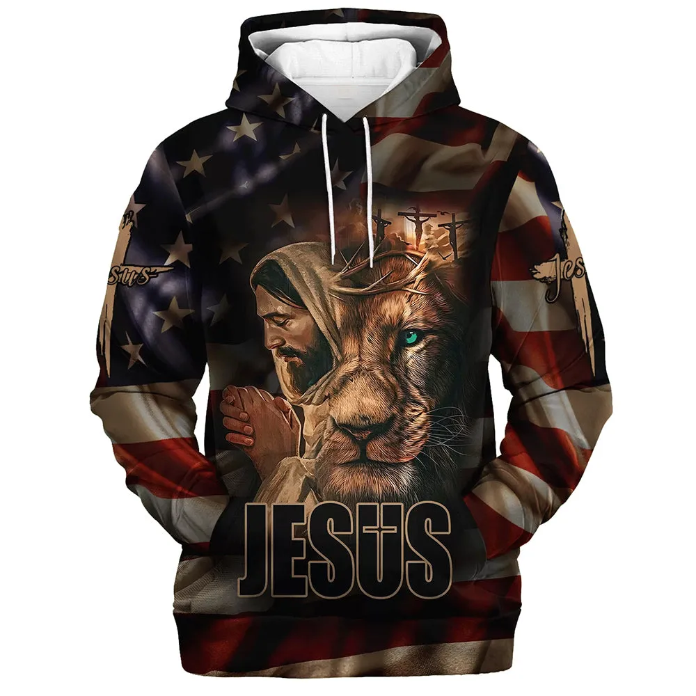 Jesus and Lion 3D Hoodies Jesus Hoodie Men & Women Christian Hoodie 3D Printed Hoodie