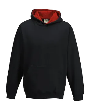 Jet Black/Fire Red - Kids varsity hoodie