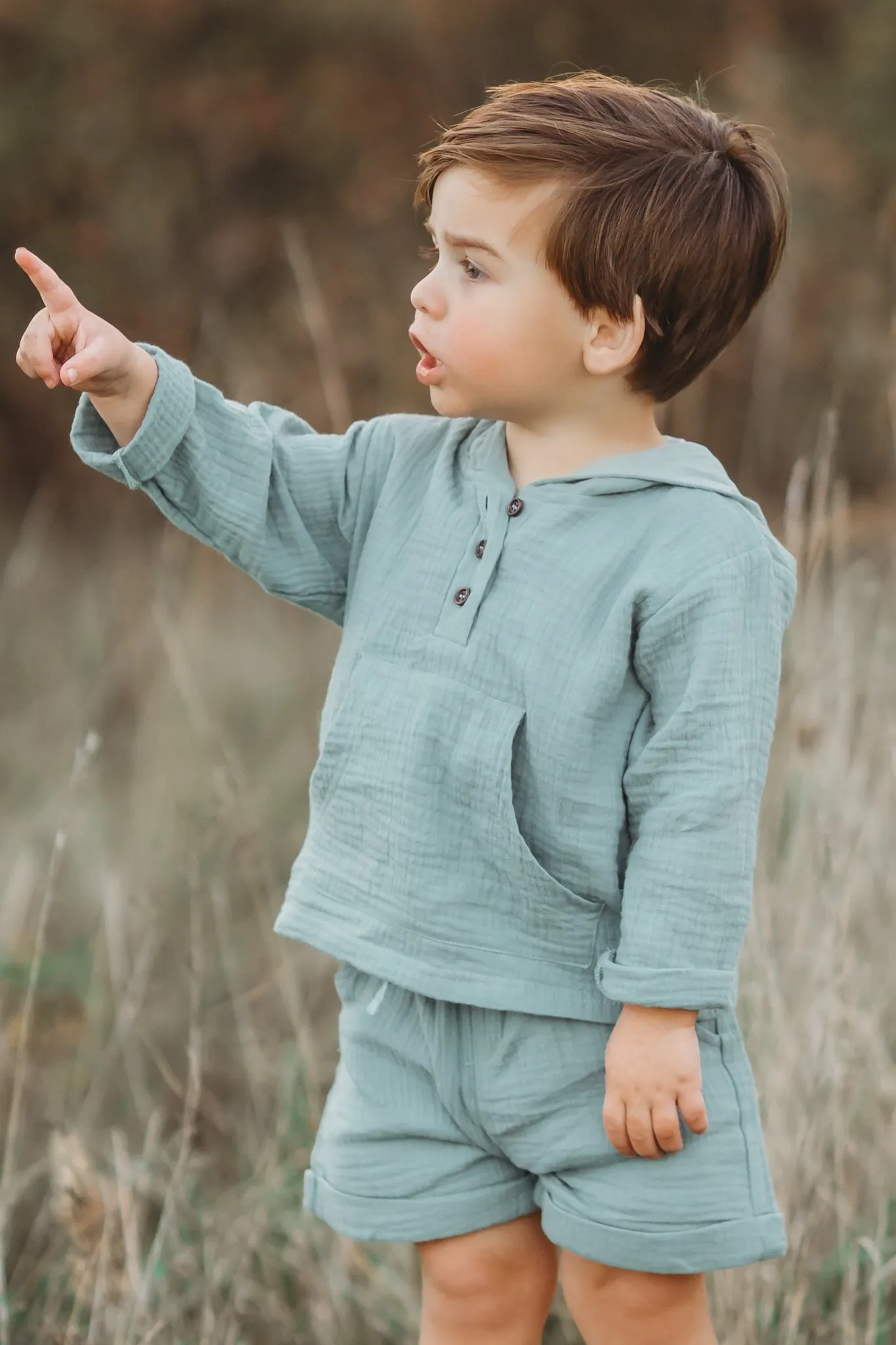 Knox Shorts (soft teal muslin)