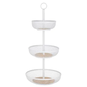 Ladelle Olsen White 3 Tier Mesh Fruit Basket