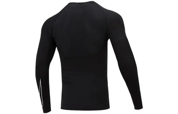 Men's Nike Pro Dri-fit Athleisure Casual Sports Round Neck Breathable Long Sleeves Black T-Shirt, Black