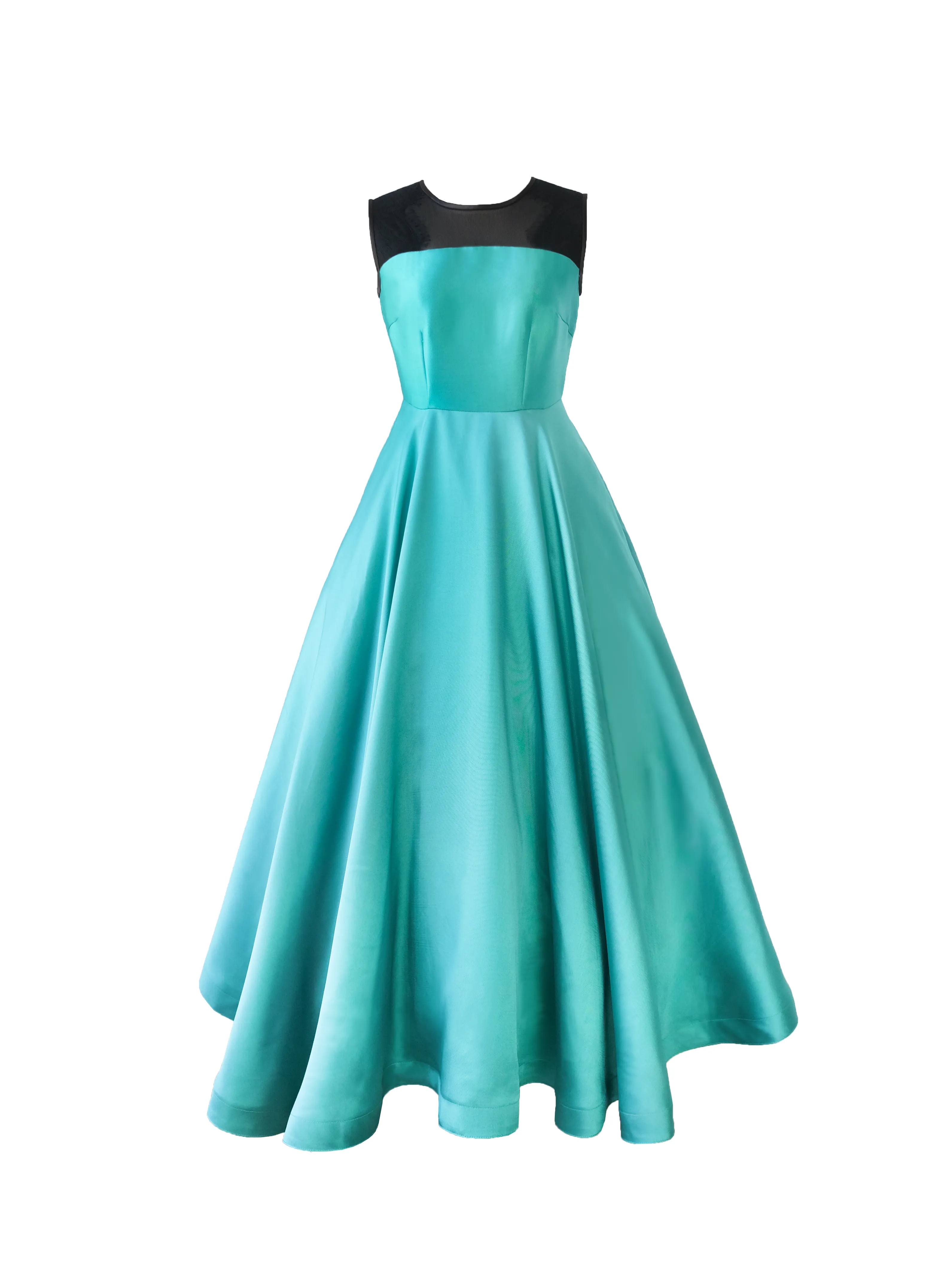 Mila A-line gown in aqua