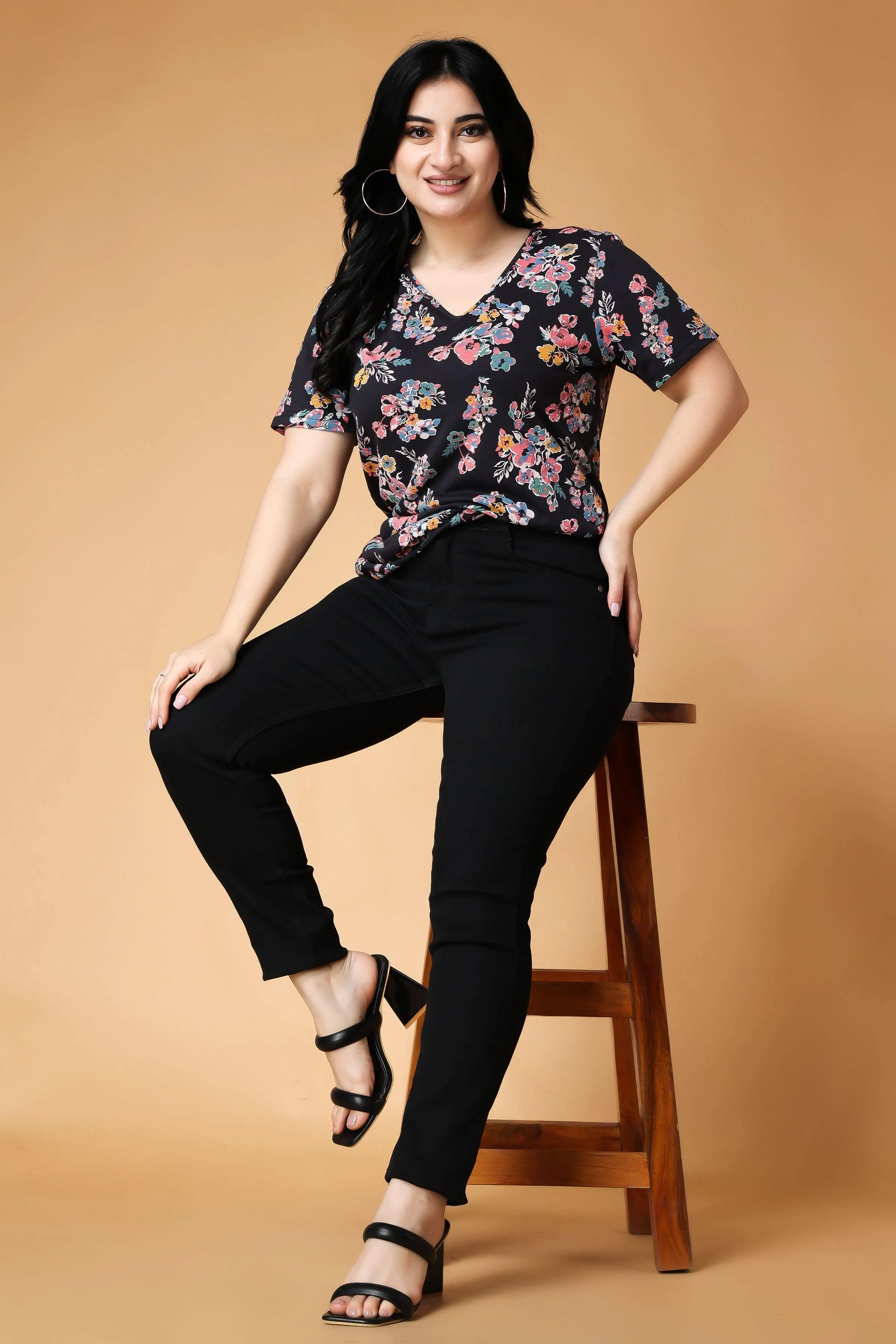 Multicolored Floral Printed Top