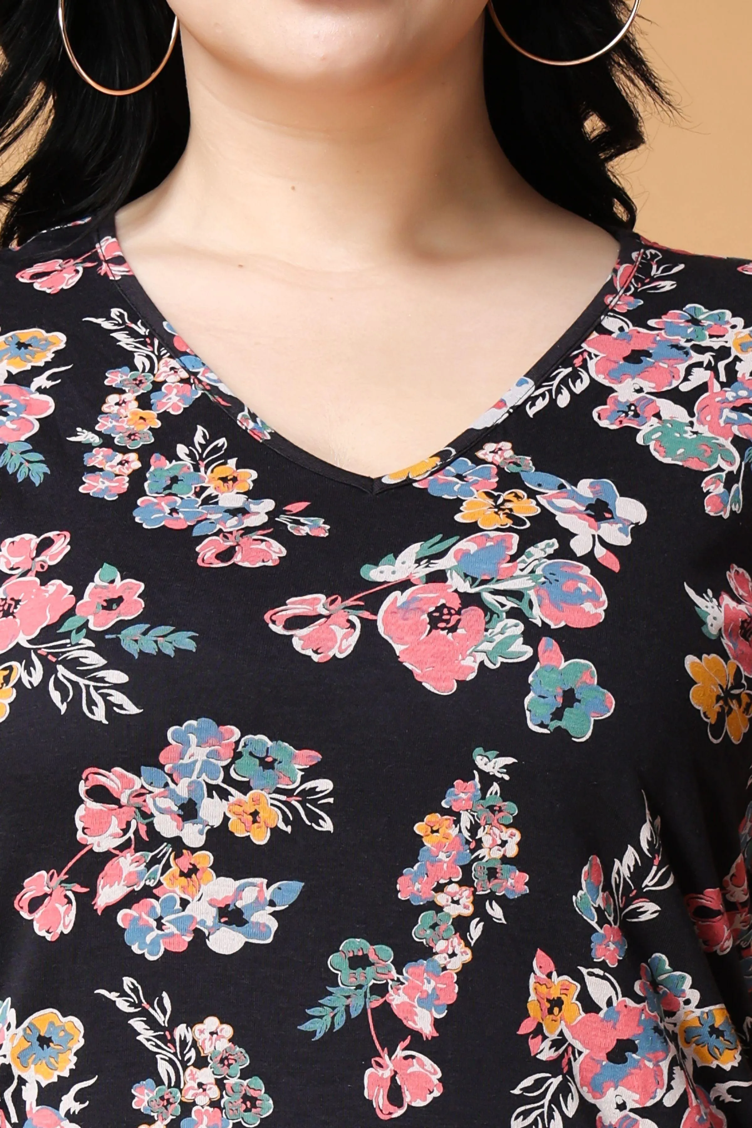 Multicolored Floral Printed Top