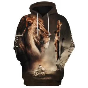 Nail The Hand Of Jesus And Lion Hoodies Jesus Hoodie Men & Women Christian Hoodie 3D Printed Hoodie