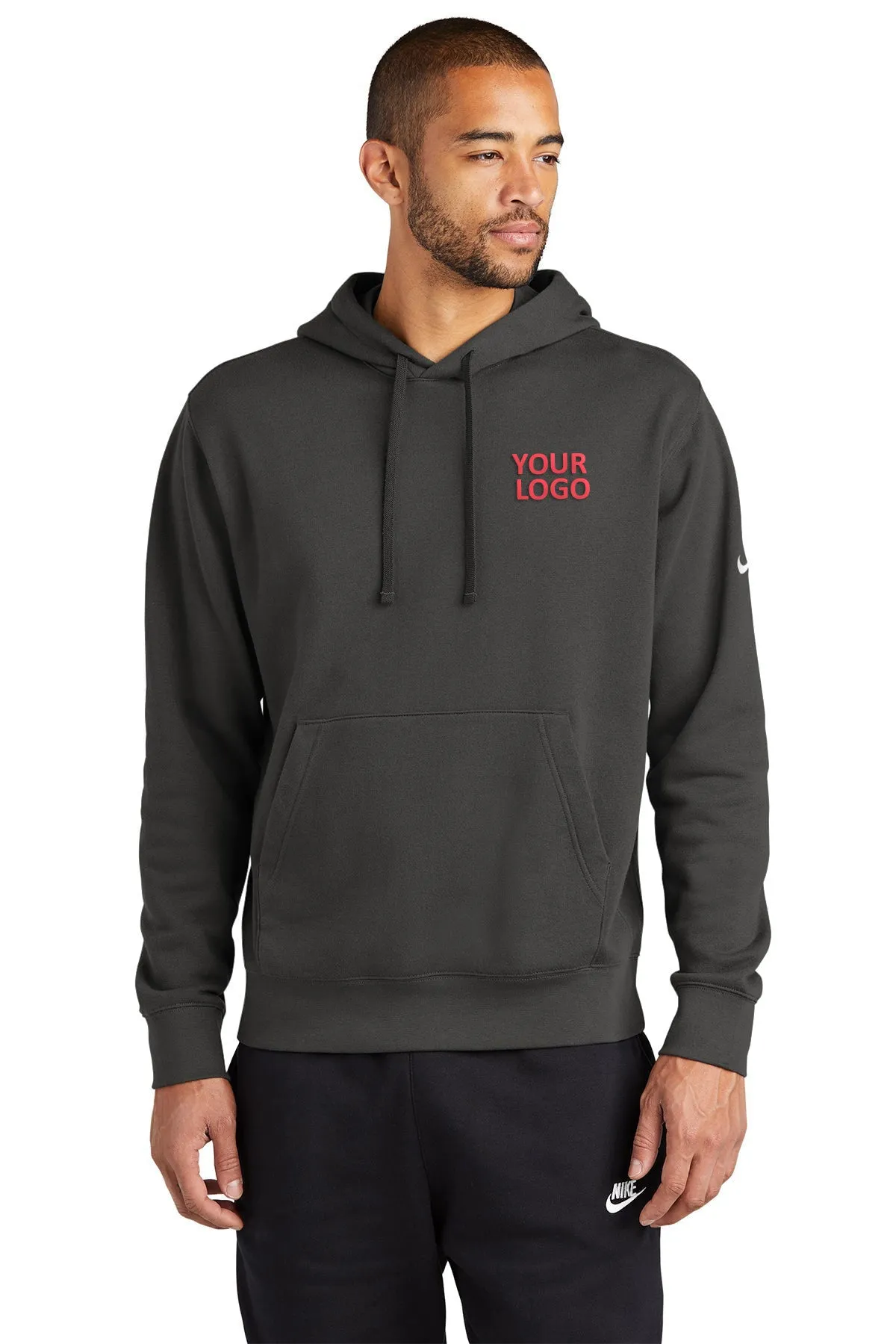 Nike Club Swoosh Customized Hoodies, Anthracite