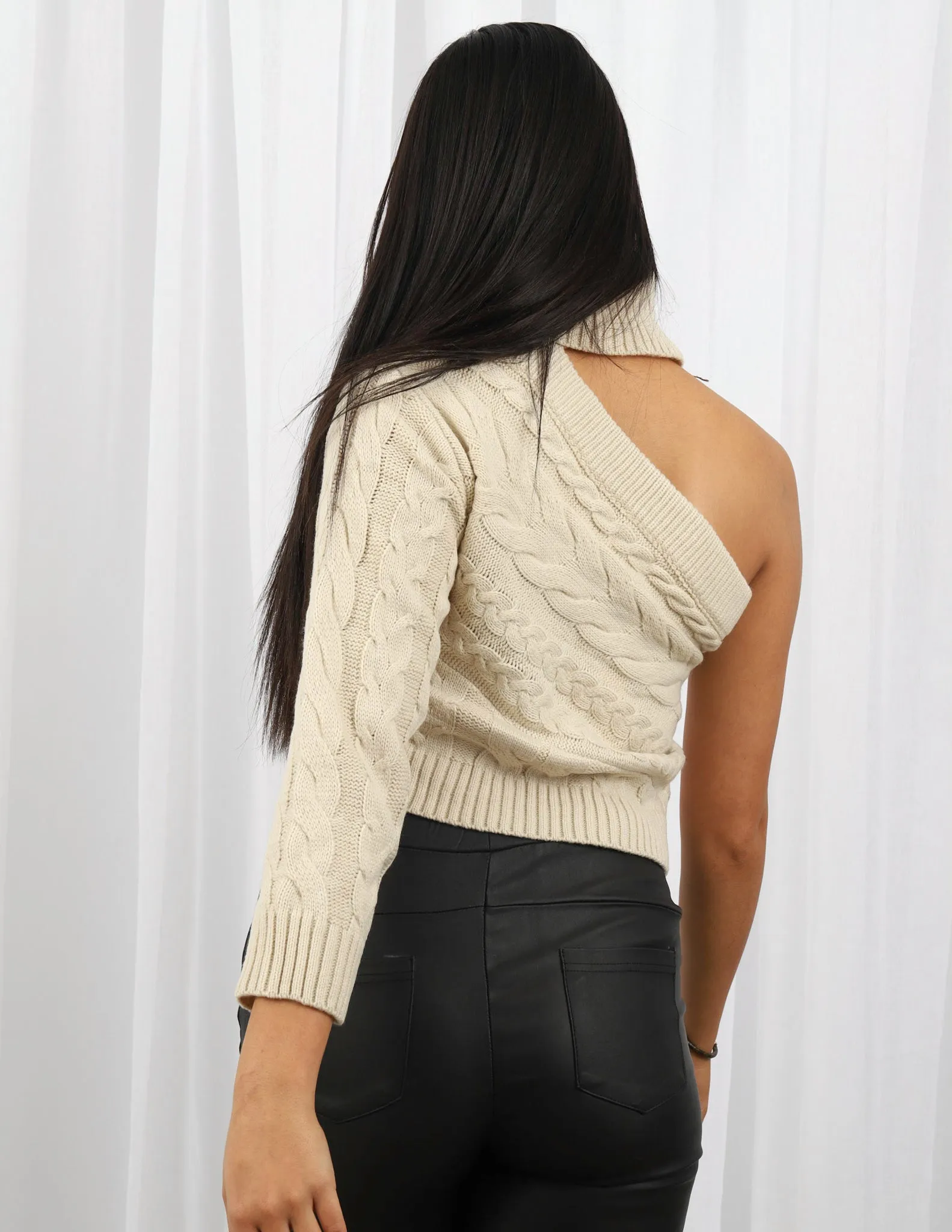 Open Shoulder Knit Top