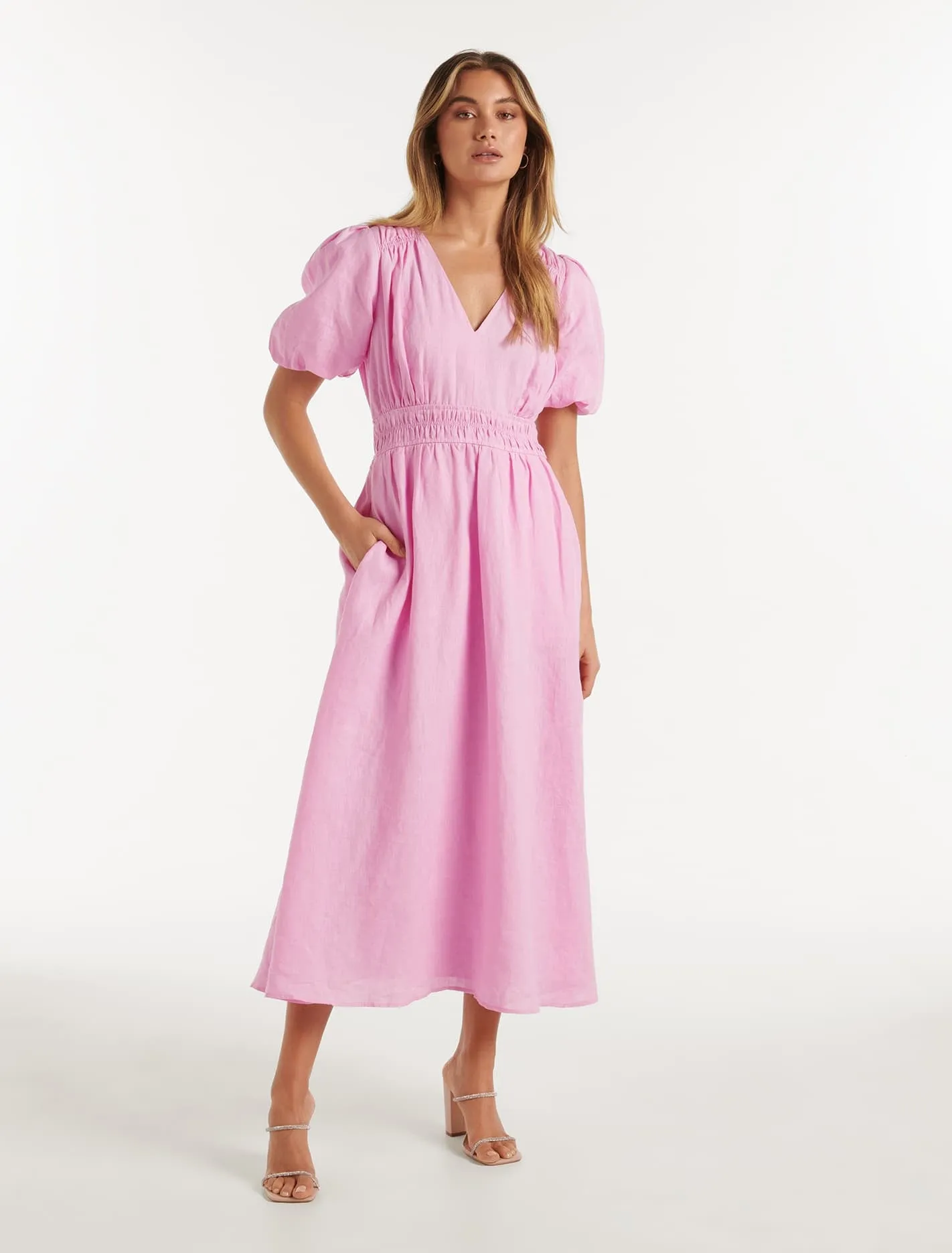 Pearla Puff Sleeve Midi Dress