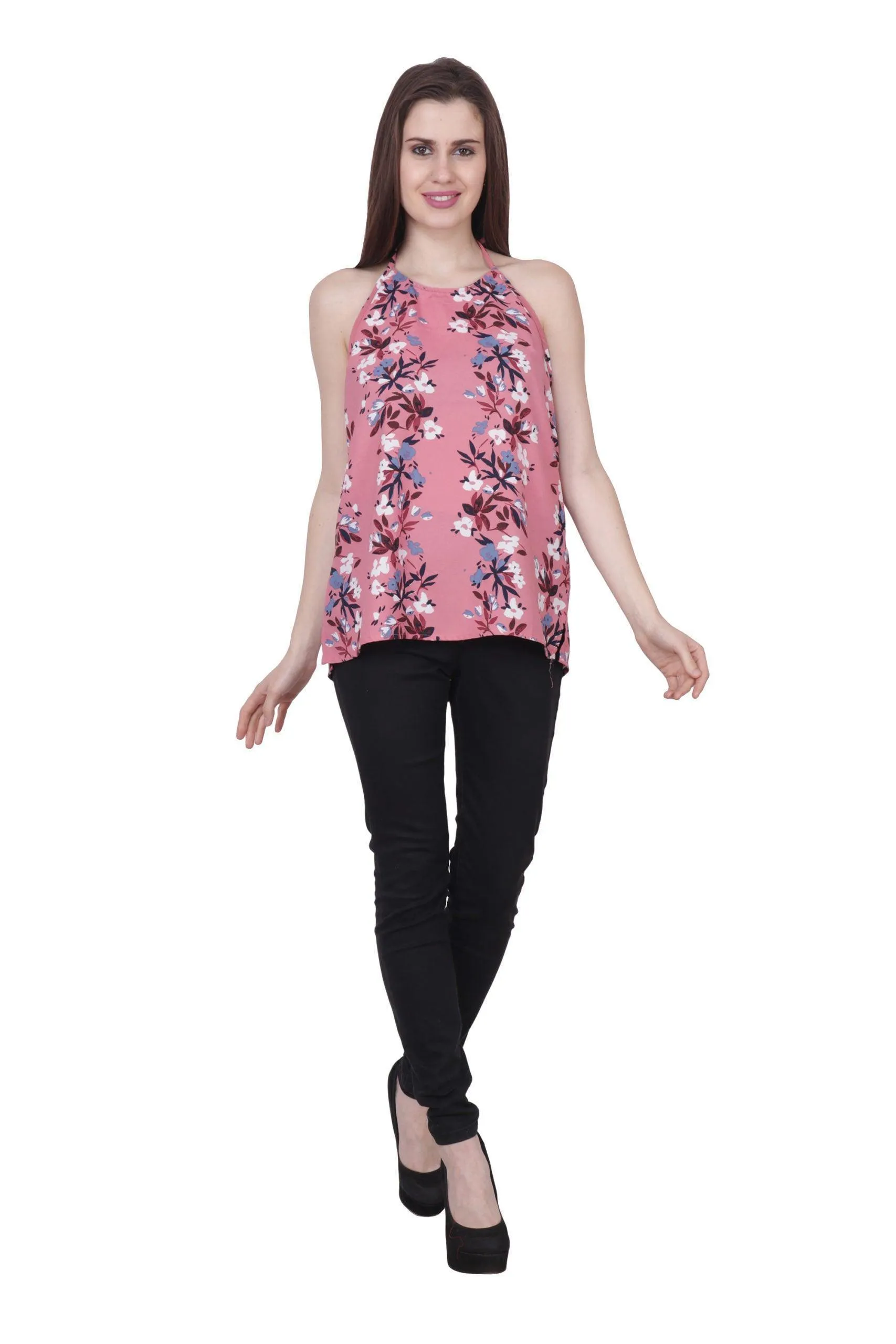 Pink Vertical Printed Top