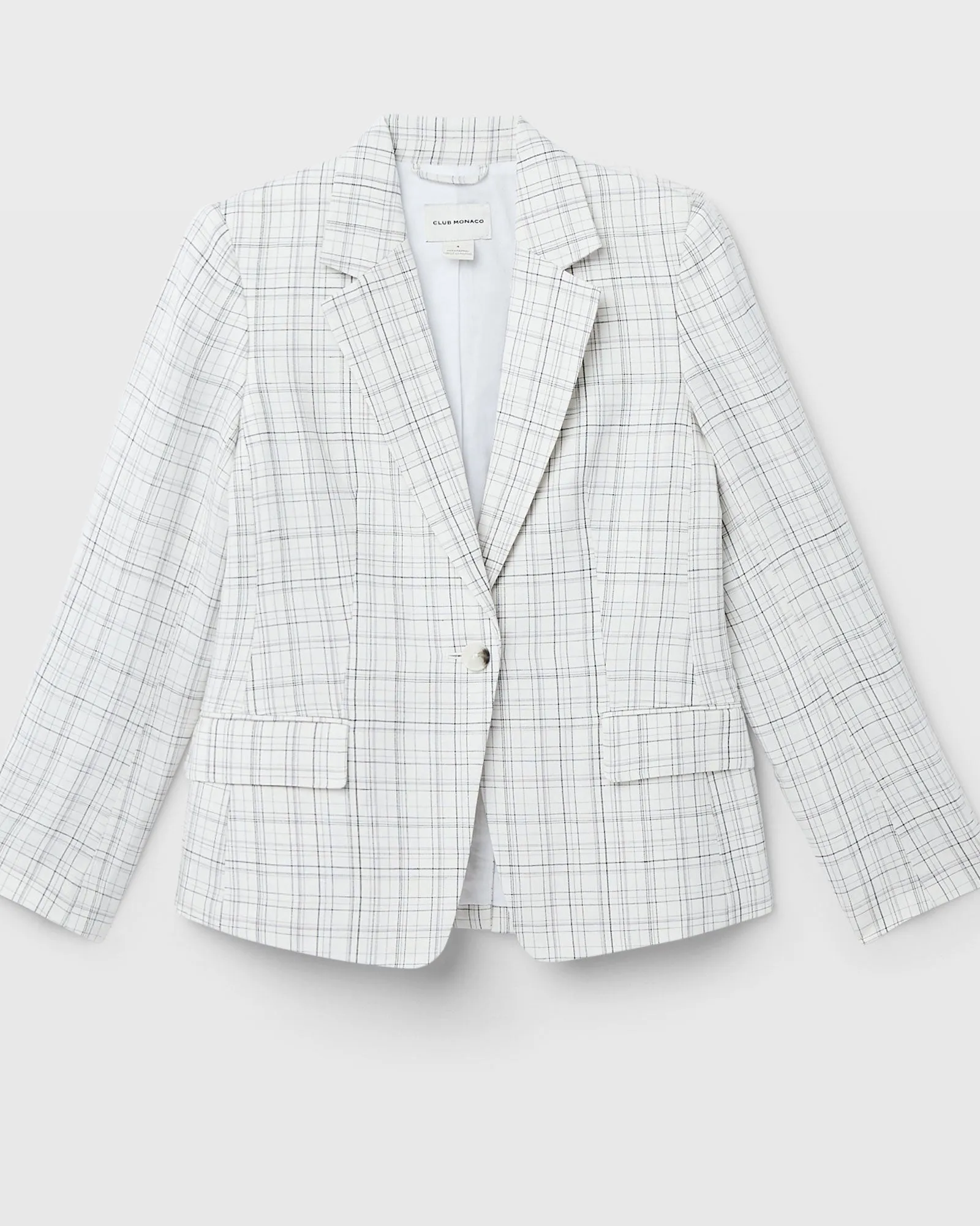 Plaid Signature Linen Blend Blazer