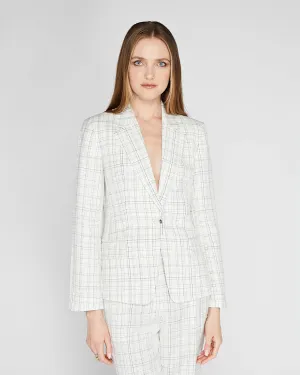 Plaid Signature Linen Blend Blazer