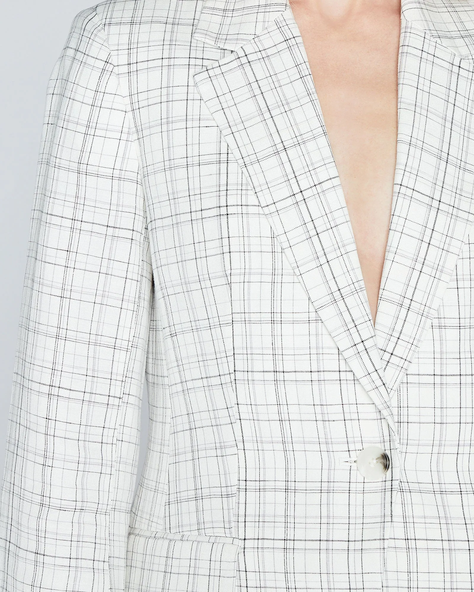 Plaid Signature Linen Blend Blazer