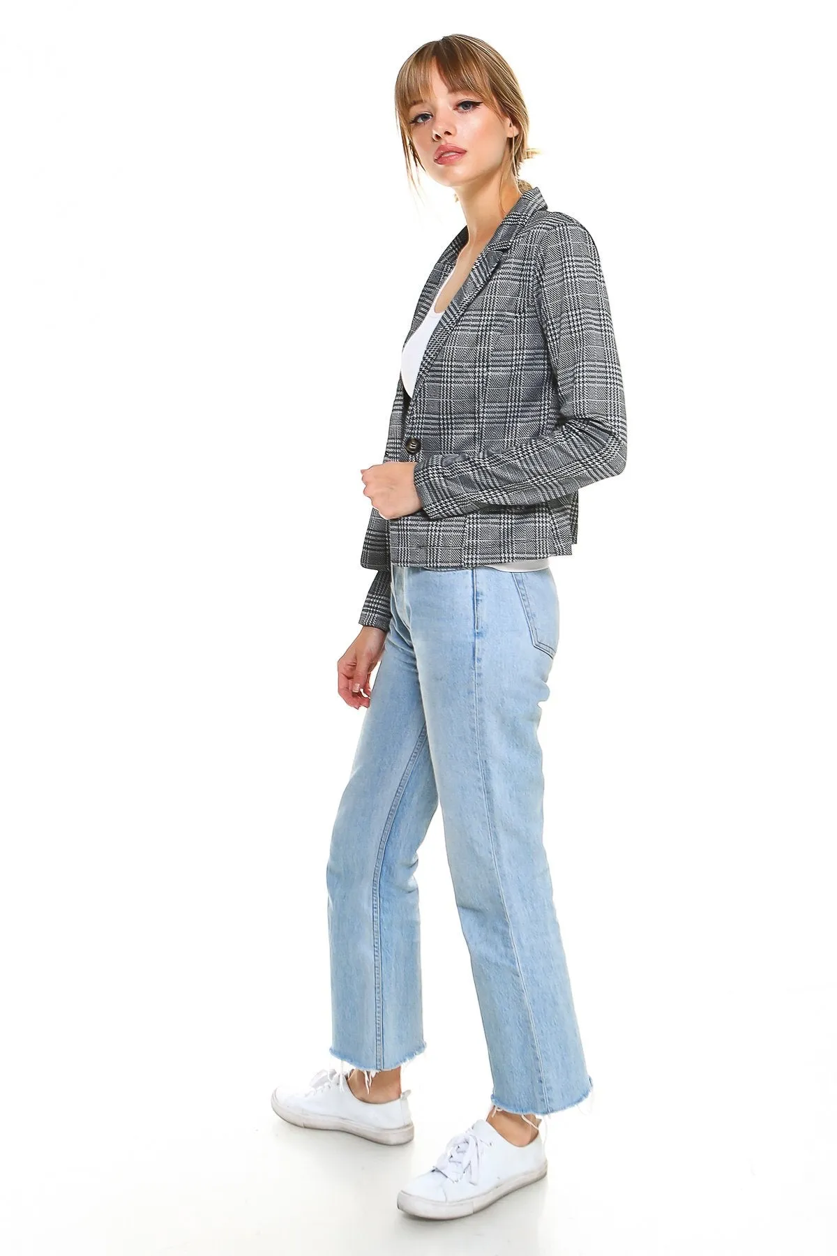 Point Plaid Women's Blazer