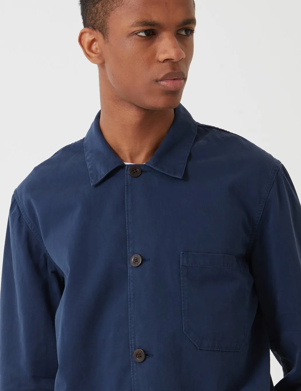 Portuguese Flannel Labura Workwear Jacket (Cotton) - Navy Blue