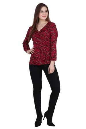 Red Leopard Printed Top