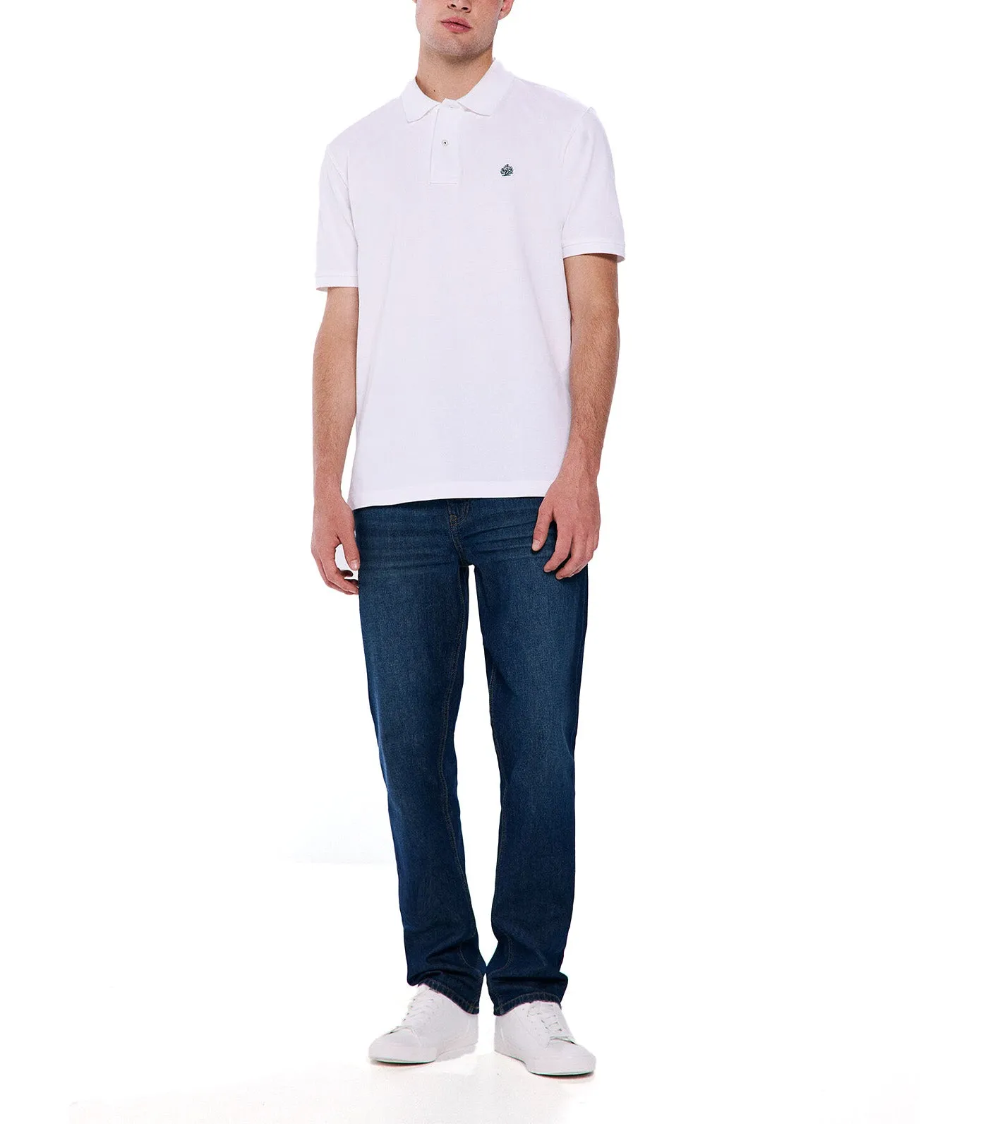 Regular Fit Basic Piqué Polo White