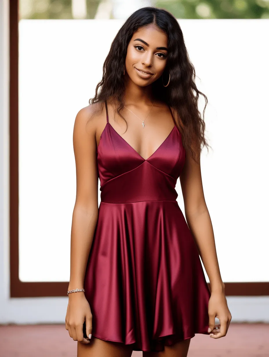 Spaghetti Strap A-Line Back Lace-Up Short Homecoming Dress