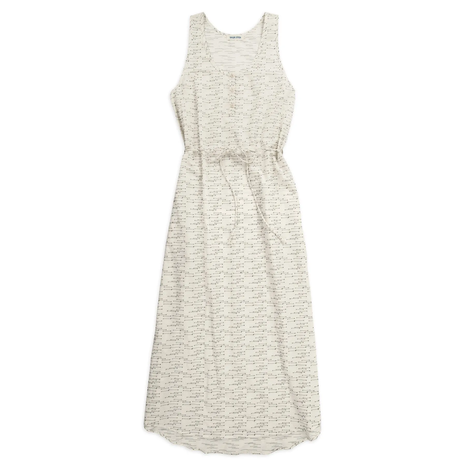 The Venice Dress in Natural and Indigo Jacquard