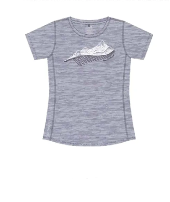 Womens T Shirt - Mountain Ferns - Active Fit Fabric